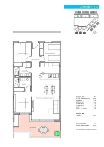 3 sypialnia Apartament na sprzedaż w El Raso, Guardamar del Segura - 279 900 € (Ref: 9757947)