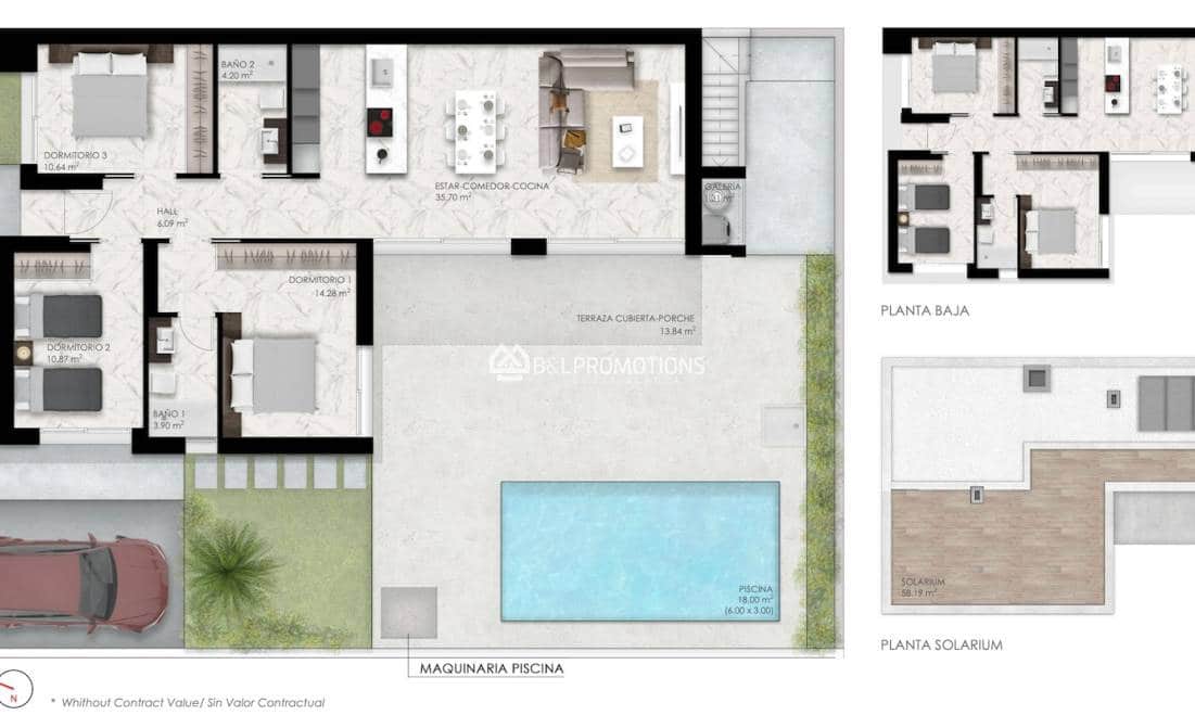 3 slaapkamer Villa te koop in Ciudad Quesada met zwembad garage - € 549.000 (Ref: 10019540)