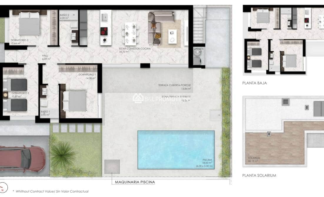 3 slaapkamer Villa te koop in Ciudad Quesada met zwembad garage - € 549.000 (Ref: 10019540)