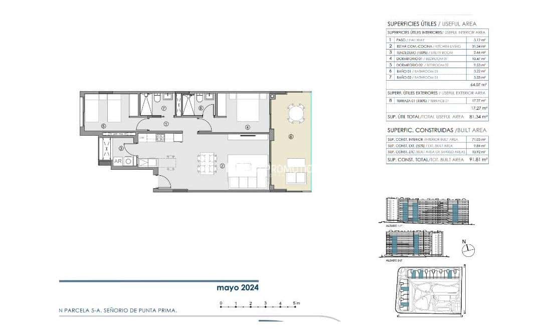 2 chambre Appartement à vendre à Punta Prima avec piscine garage - 289 000 € (Ref: 8681149)