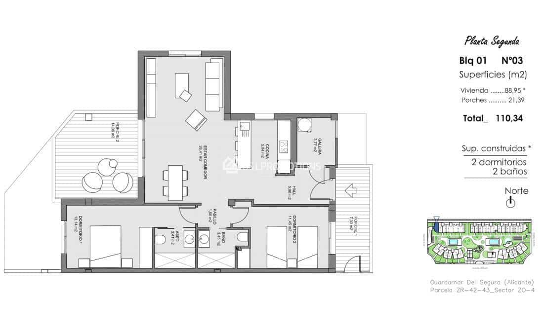 2 Zimmer Apartment zu verkaufen in El Raso mit Pool Garage - 274.000 € (Ref: 8681169)