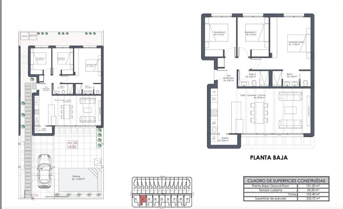 3 makuuhuone Huvila myytävänä paikassa Los Alcazares mukana uima-altaan 
autotalli - 499 900 € (Ref: 8977635)