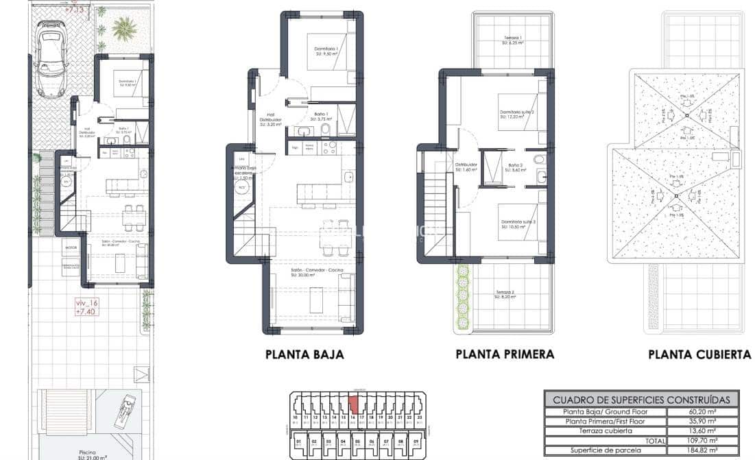 3 bedroom Villa for sale in Los Alcazares with pool garage - € 399,900 (Ref: 8977636)