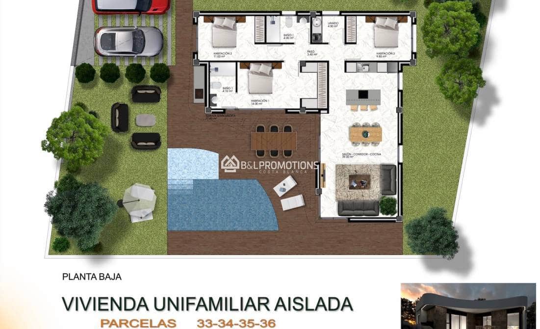 3 Zimmer Villa zu verkaufen in Los Montesinos mit Pool Garage - 499.000 € (Ref: 9004266)