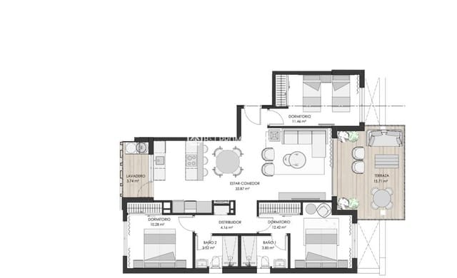 2 slaapkamer Appartement te koop in Torre-Pacheco met zwembad garage - € 336.000 (Ref: 9086496)