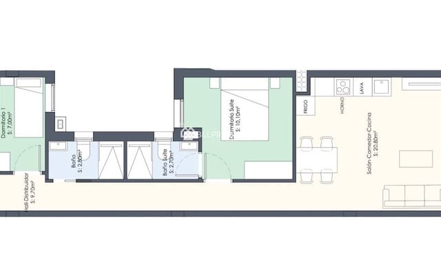 2 slaapkamer Appartement te koop in Playa del Cura, Torrevieja met zwembad garage - € 339.000 (Ref: 9097601)
