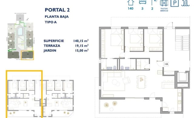 2 camera da letto Appartamento in vendita in San Pedro del Pinatar ciudad, San Pedro del Pinatar con piscina garage - 272.900 € (Rif: 9838677)