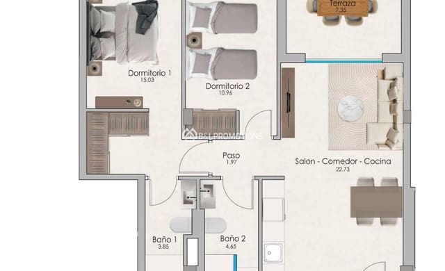 2 chambre Appartement à vendre à Gran Alacant, Santa Pola avec piscine garage - 245 000 € (Ref: 9850738)