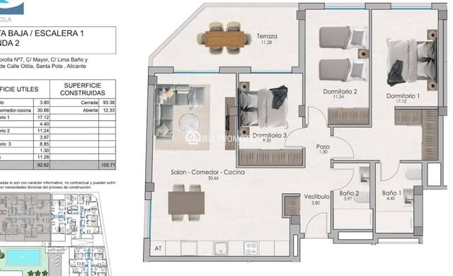 2 chambre Appartement à vendre à Gran Alacant, Santa Pola avec piscine garage - 245 000 € (Ref: 9850738)