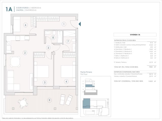 3 camera da letto Appartamento in vendita in Benijófar - 294.000 € (Rif: 9841432)