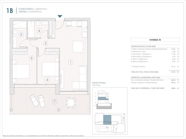 2 makuuhuone Huoneisto myytävänä paikassa Benijófar - 285 000 € (Ref: 9841433)