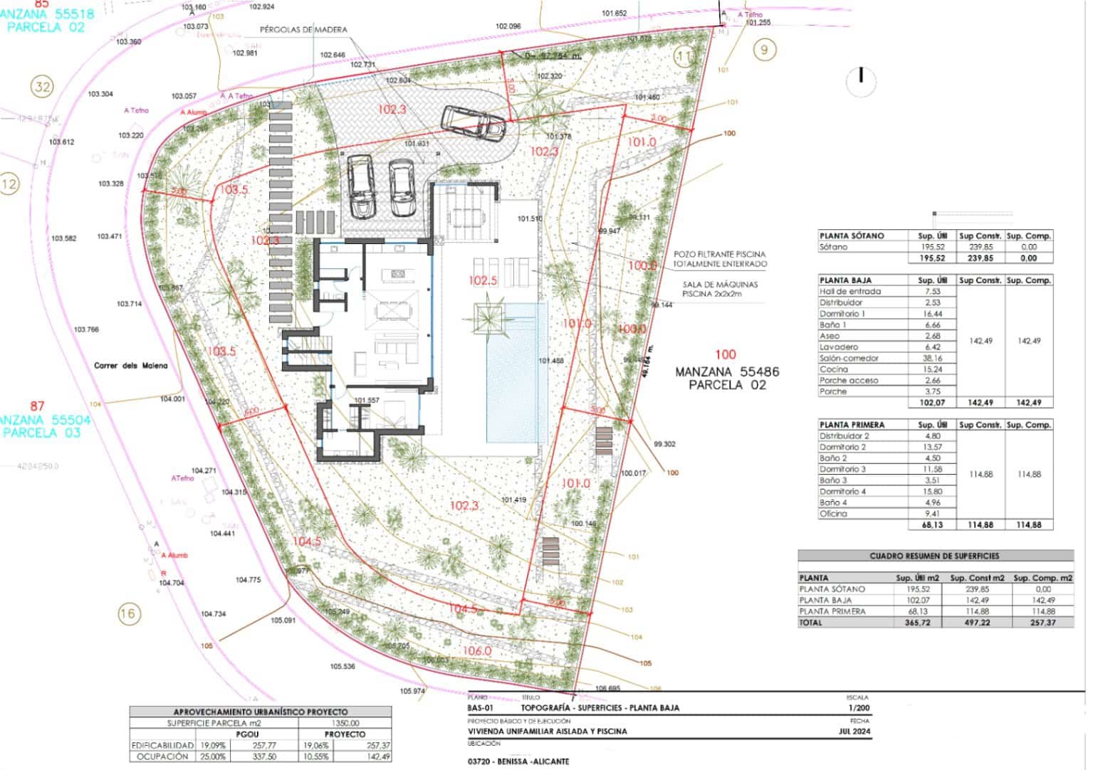 4 makuuhuone Huvila myytävänä paikassa Benissa mukana uima-altaan 
autotalli - 1 600 000 € (Ref: 9182616)
