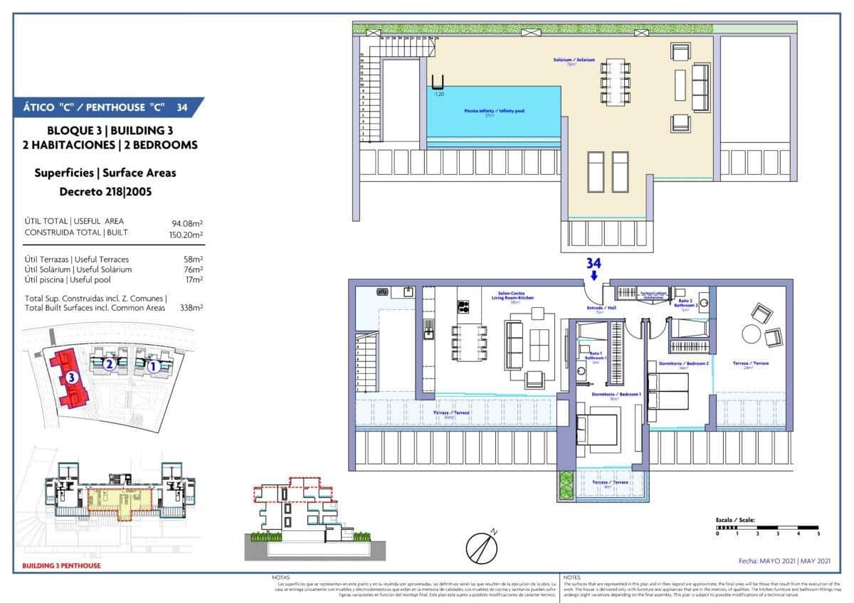 2 soverom Penthouse til salgs i Estepona med svømmebasseng garasje - € 975 000 (Ref: 9290746)