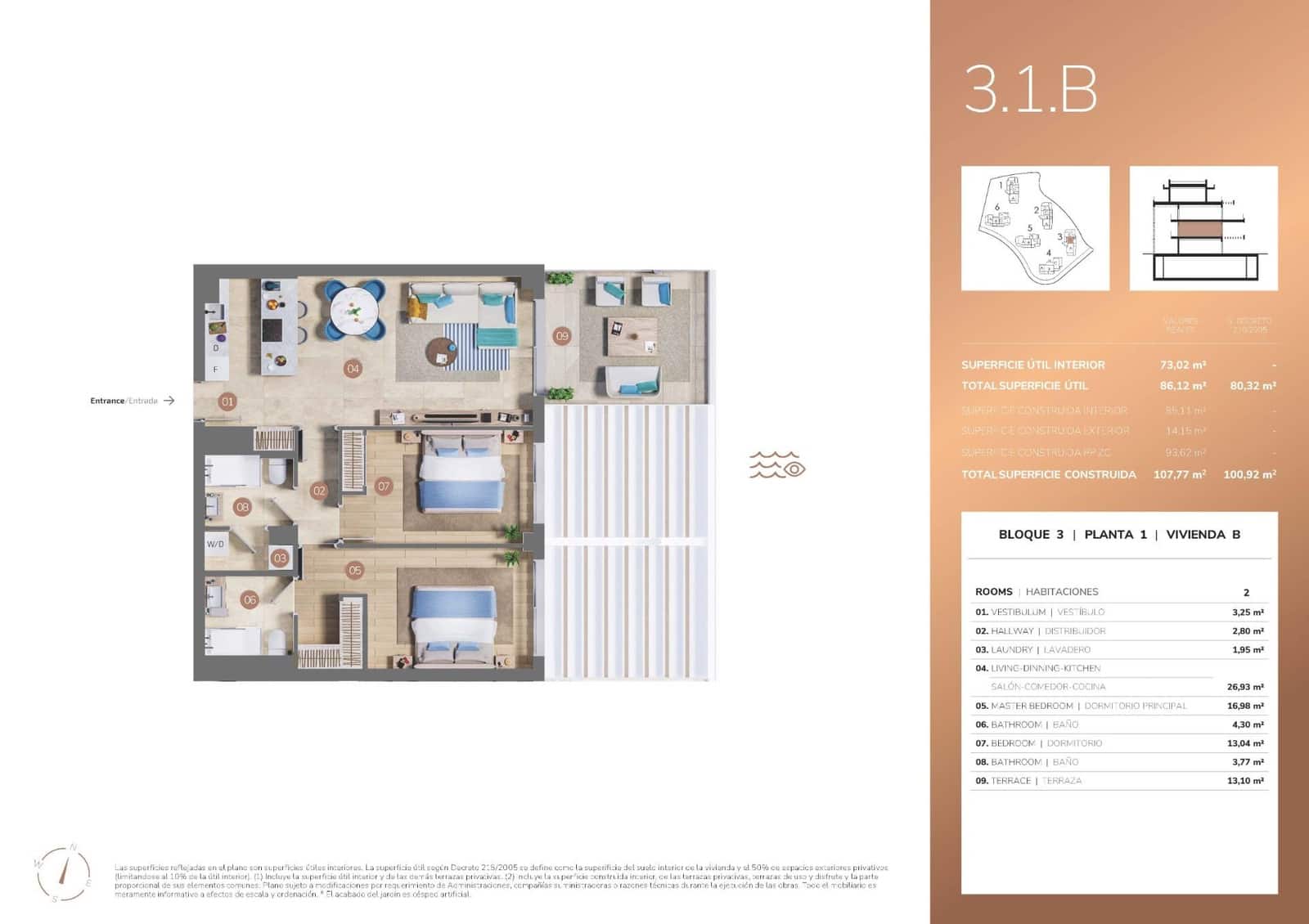 2 soverom Leilighet til salgs i Mijas med svømmebasseng garasje - € 623 000 (Ref: 9290756)