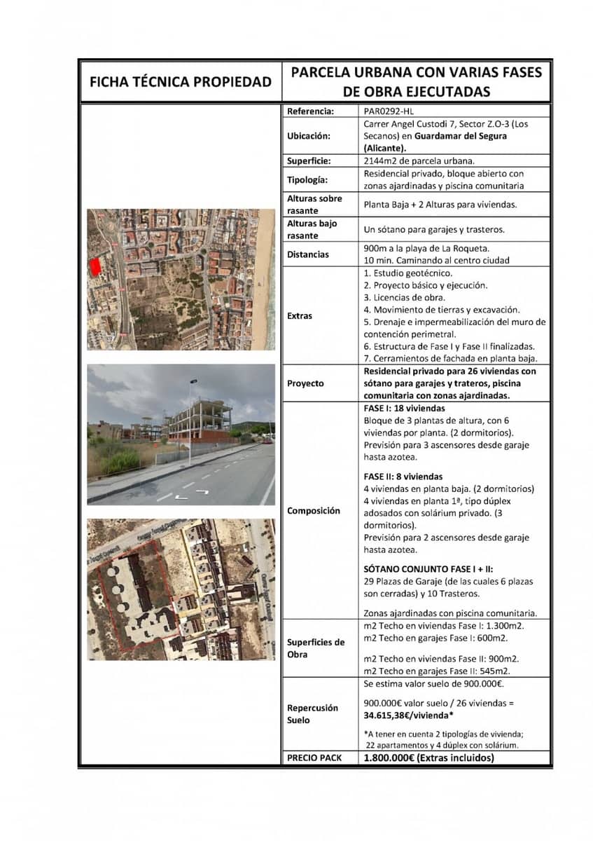 Byggegrund til salg i Guardamar del Segura - € 1.800.000 (Ref: 9360408)