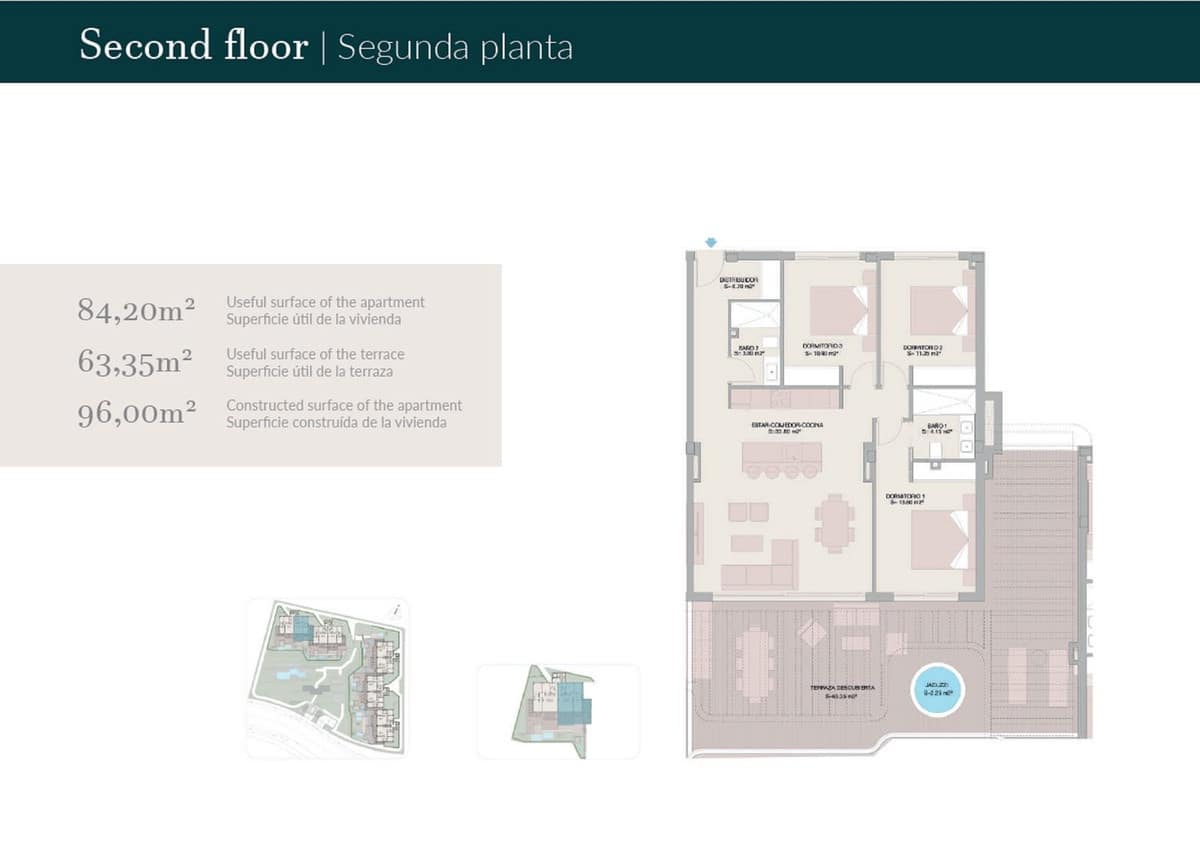 2 soverom Leilighet til salgs i El Padron med svømmebasseng - € 520 000 (Ref: 9533001)