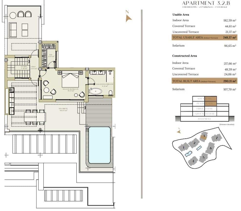 Ático de 4 habitaciones en Estepona en venta con piscina garaje - 2.150.000 € (Ref: 9607012)