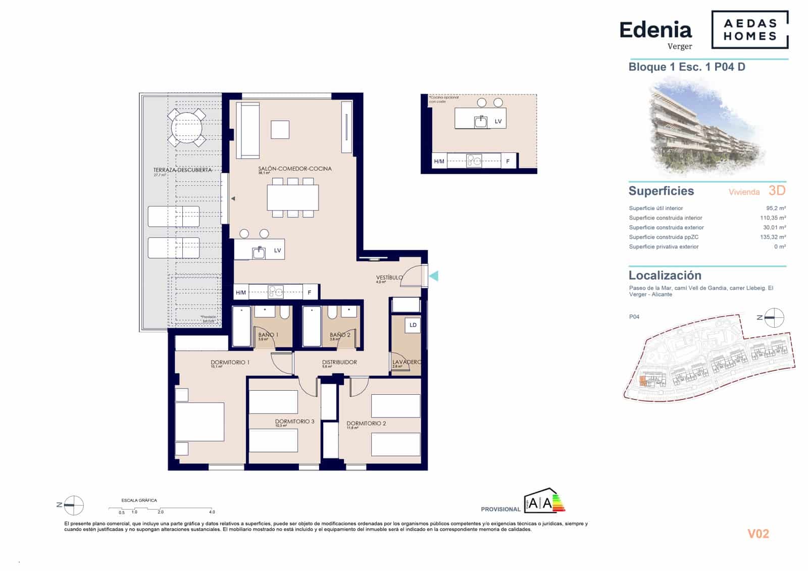 3 slaapkamer Penthouse te koop in El Vergel / Verger met zwembad garage - € 505.000 (Ref: 9789779)