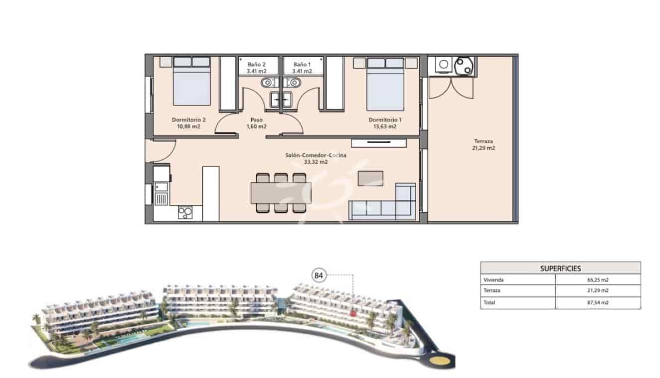 2 camera da letto Appartamento in vendita in Finestrat con piscina - 349.900 € (Rif: 10135003)