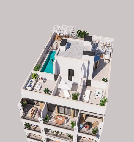 2 soverom Leilighet til salgs i Playa del Cura, Torrevieja med svømmebasseng - € 240 000 (Ref: 10007901)