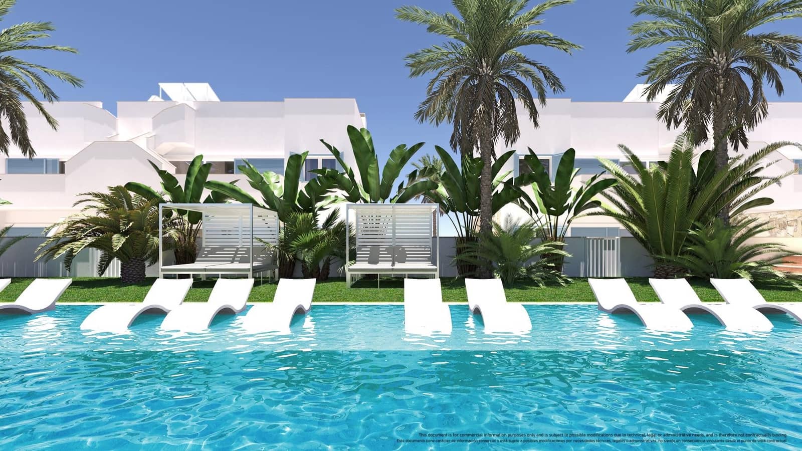 Bungalow de 2 habitaciones en Pilar de la Horadada en venta con piscina garaje - 395.000 € (Ref: 10079803)