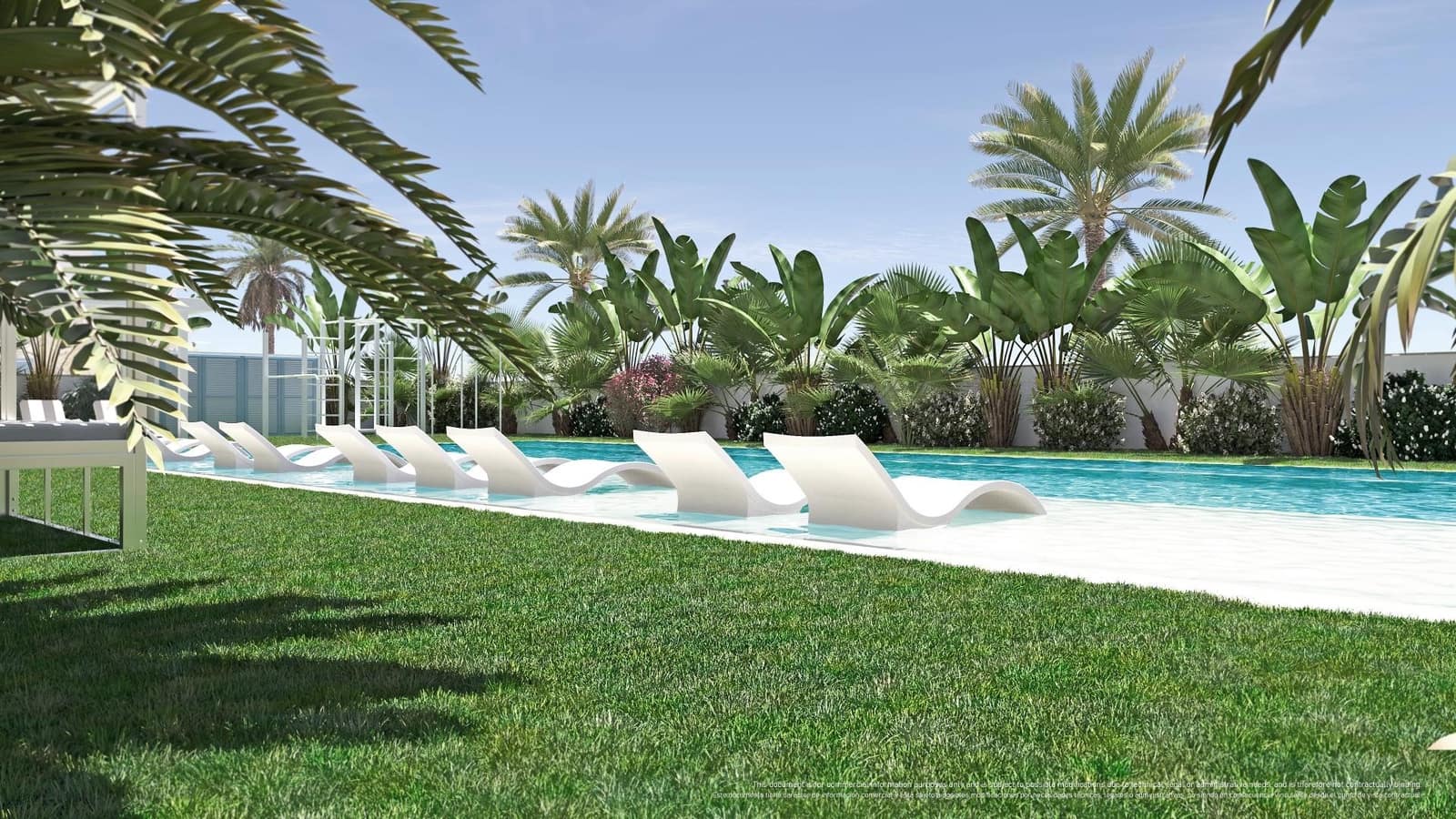 Bungalow de 2 habitaciones en Pilar de la Horadada en venta con piscina garaje - 395.000 € (Ref: 10079803)