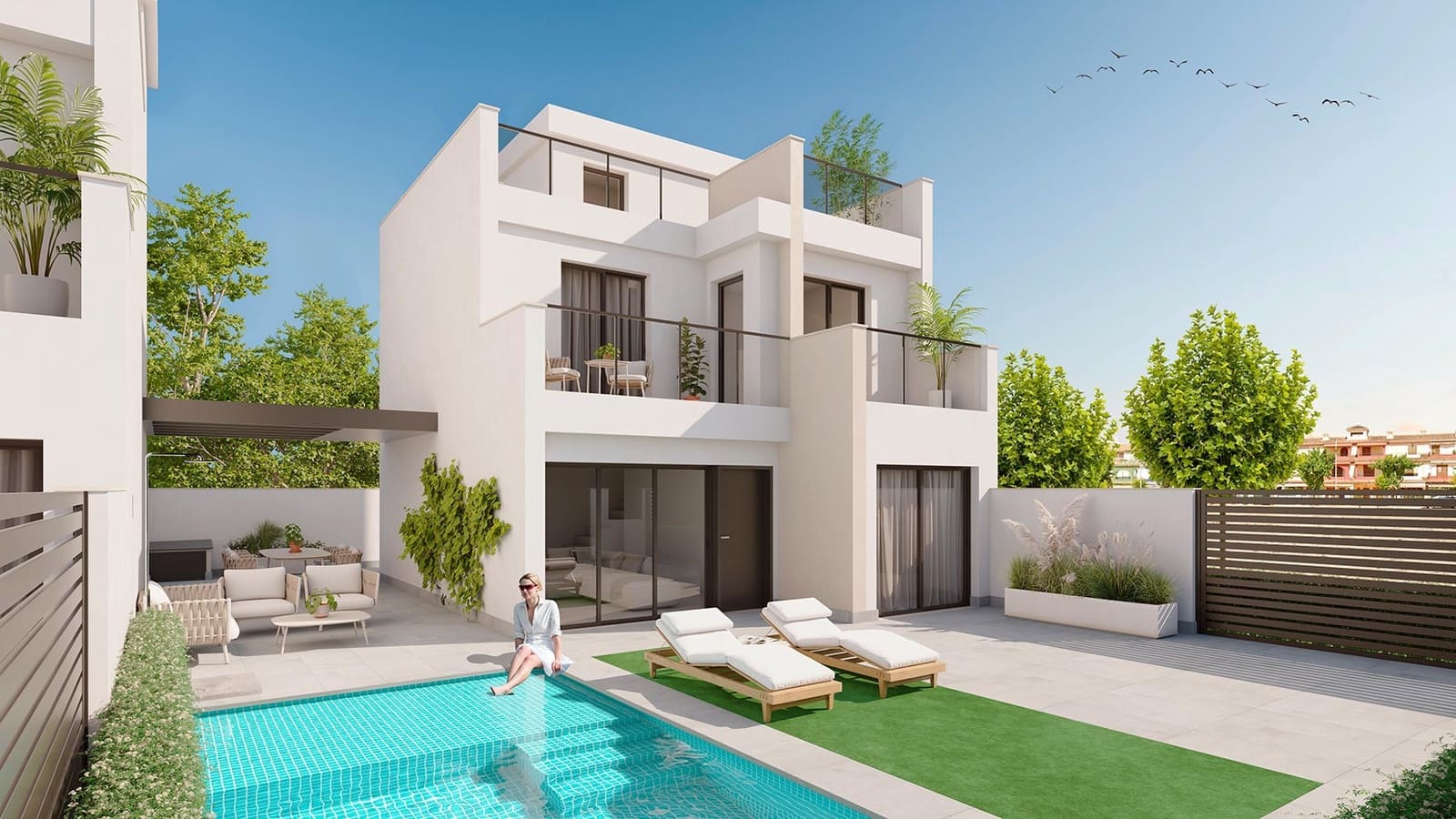 3 bedroom Villa for sale in Los Narejos with pool garage - € 659,000 (Ref: 9458951)