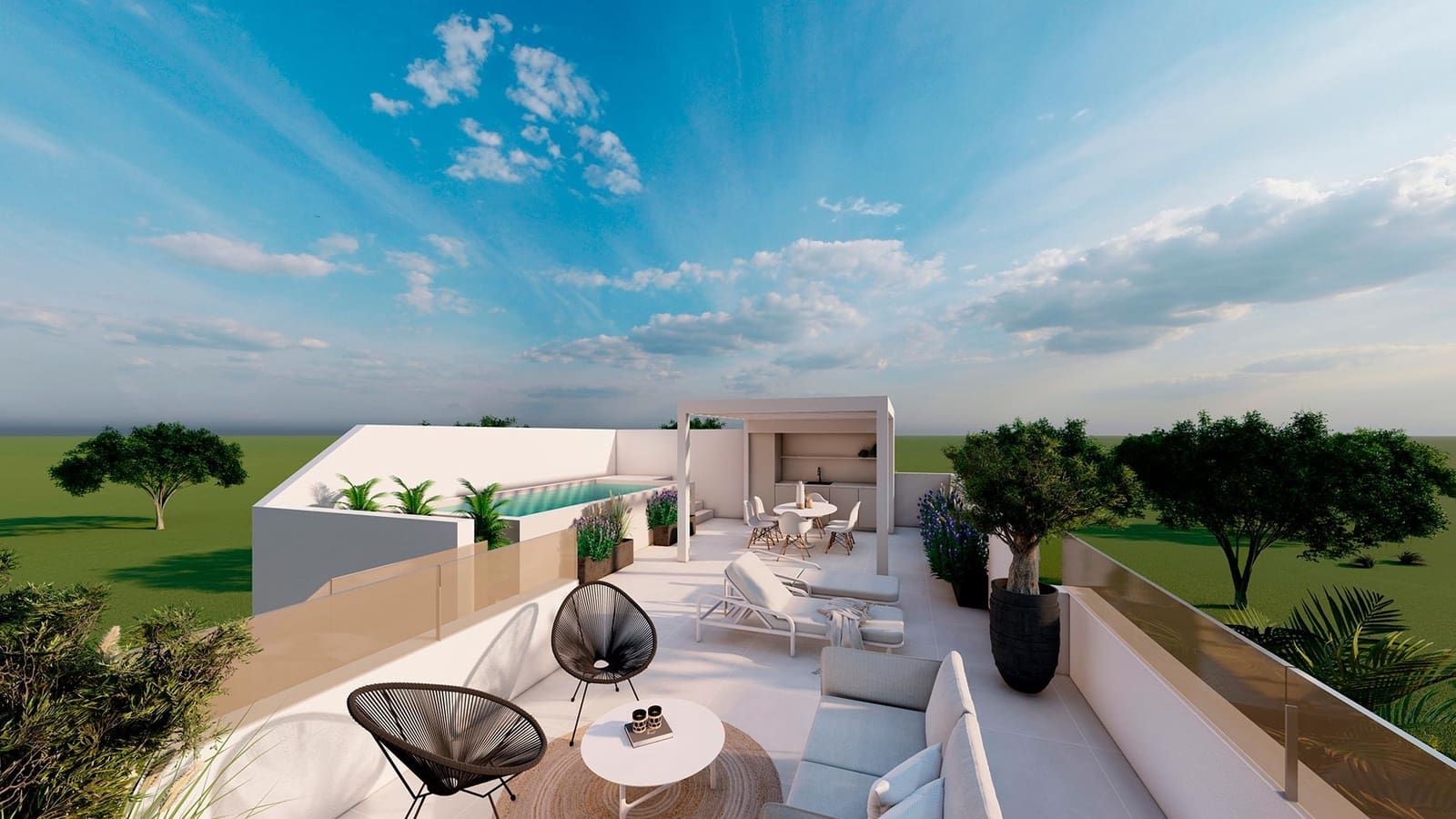 2 Zimmer Bungalow zu verkaufen in Pilar de la Horadada mit Pool Garage - 369.000 € (Ref: 9459340)