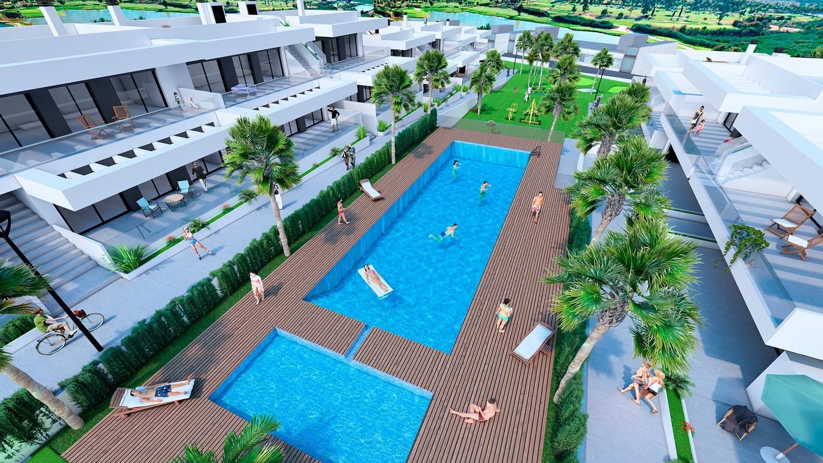 2 chambre Bungalow à vendre à Algorfa avec piscine garage - 277 000 € (Ref: 9687340)