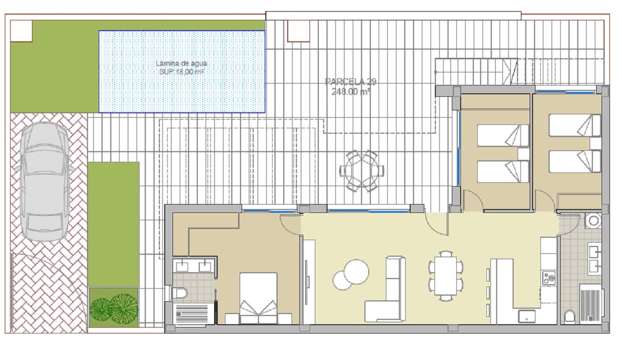 3 Zimmer Villa zu verkaufen in Los Montesinos mit Pool Garage - 364.900 € (Ref: 8331054)