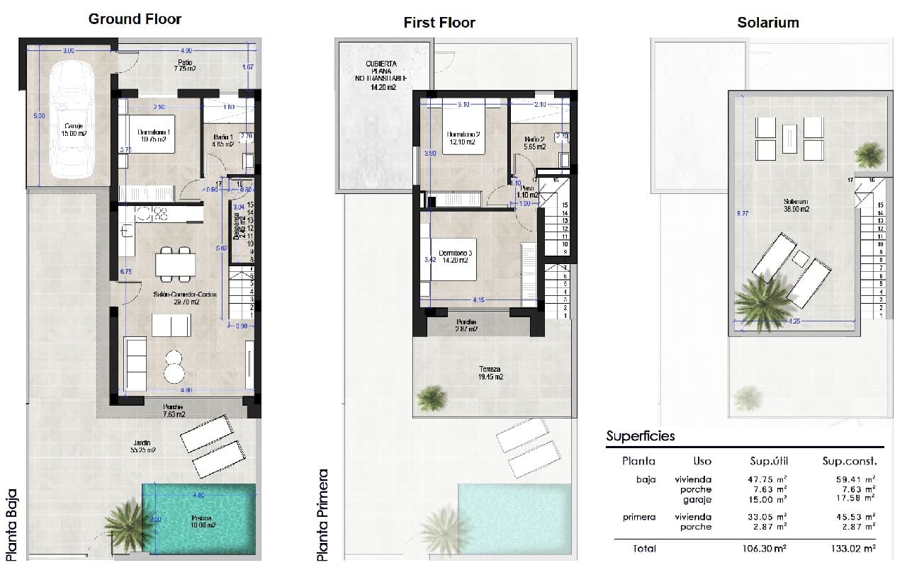 3 quarto Moradia para venda em Pilar de la Horadada com piscina garagem - 380 000 € (Ref: 9389938)