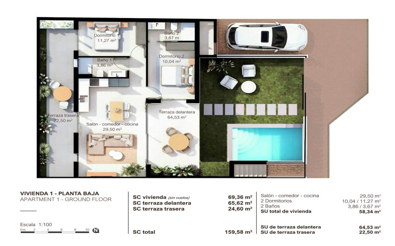 2 slaapkamer Penthouse te koop in San Pedro del Pinatar met zwembad garage - € 339.900 (Ref: 9603350)