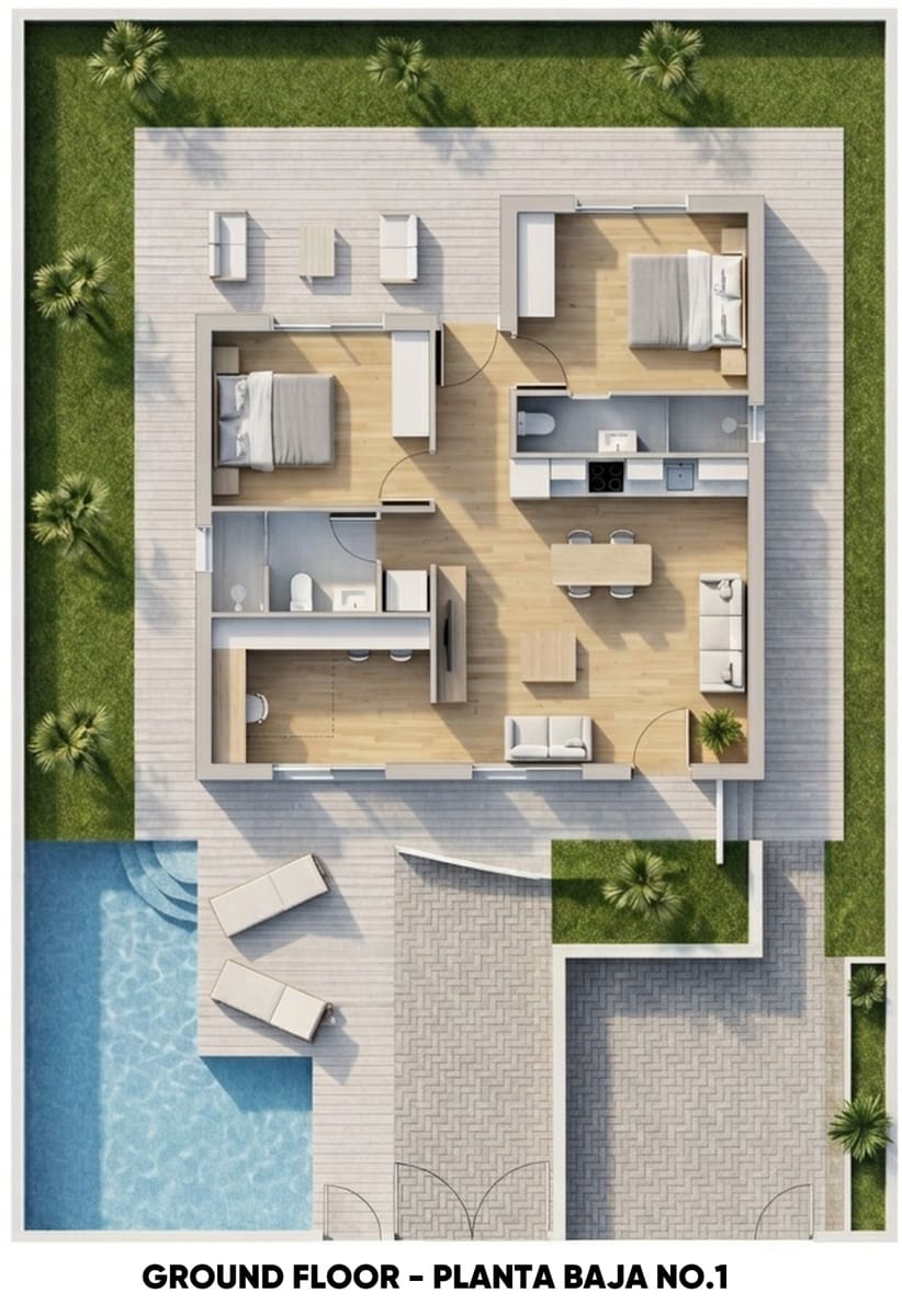 3 chambre Bungalow à vendre à Pilar de la Horadada avec piscine garage - 369 900 € (Ref: 9753593)