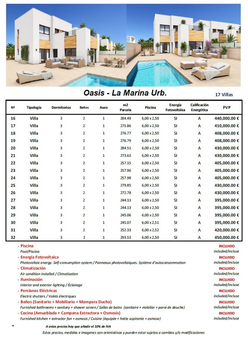 3 soverom Villa til salgs i La Marina med svømmebasseng garasje - € 395 000 (Ref: 9872404)