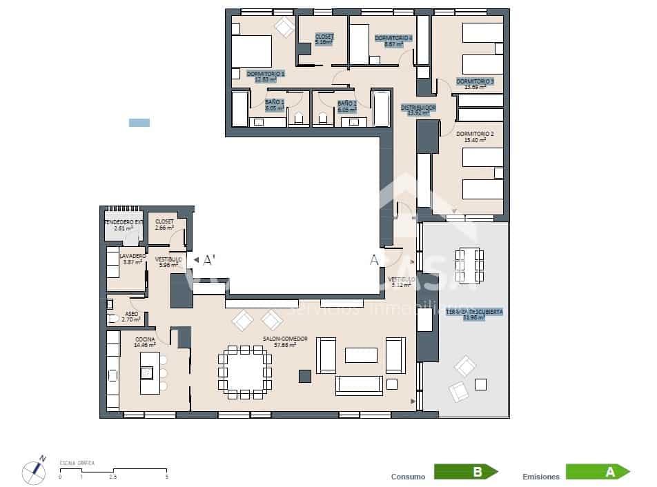 Ático de 4 habitaciones en València ciudad en venta con piscina - 2.200.000 € (Ref: 9747104)