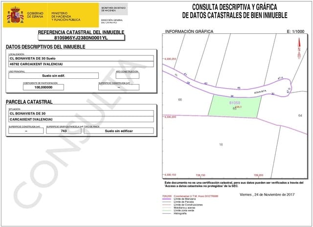 Tomt till salu i Carcaixent - 140 000 € (Ref: 7405277)