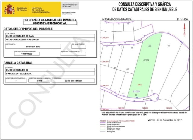 Tomt till salu i Carcaixent - 140 000 € (Ref: 7405277)