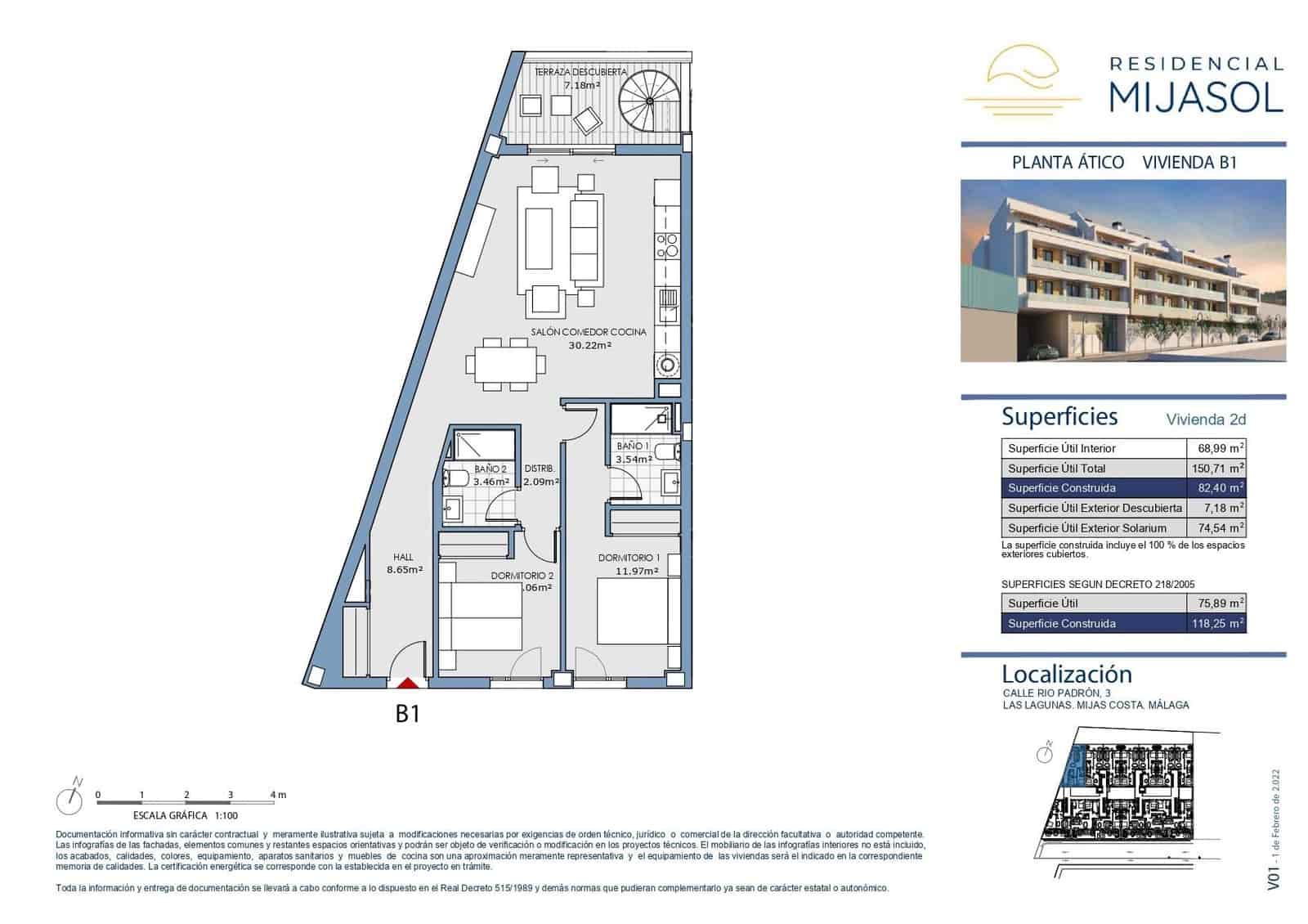 2 sypialnia Penthouse na sprzedaż w Las Lagunas de Mijas z garażem - 369 000 € (Ref: 9338114)