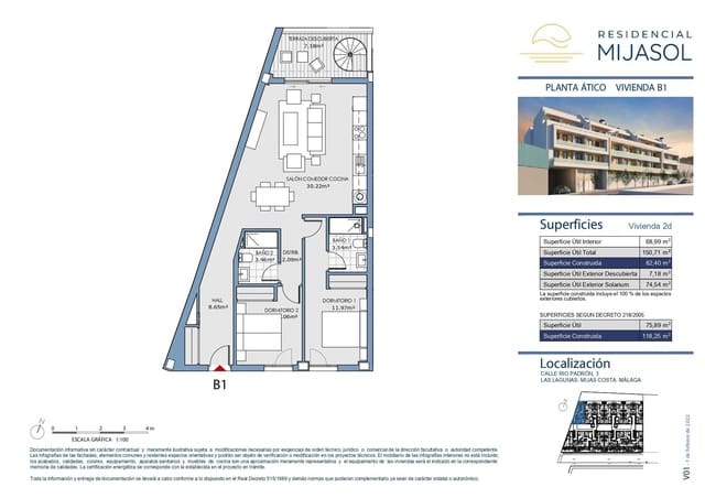 2 makuuhuone Kattohuoneisto myytävänä paikassa Las Lagunas de Mijas, Mijas mukana 
autotalli - 369 000 € (Ref: 9338114)