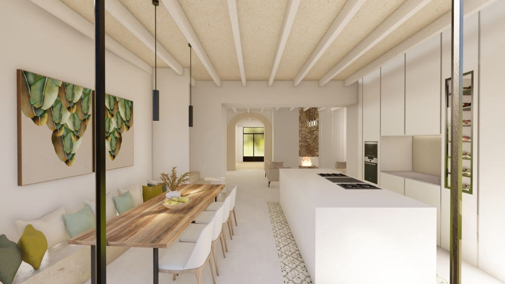 4 sypialnia Dom na sprzedaż w Santanyi z basenem garażem - 3 600 000 € (Ref: 8599345)