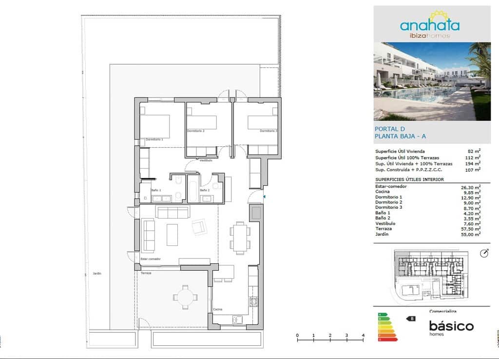 3 chambre Appartement à vendre à Ibiza ville avec piscine - 649 000 € (Ref: 9811370)