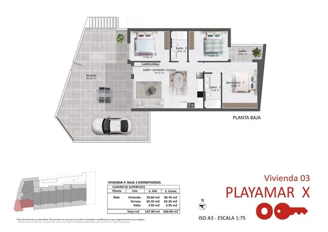 3 Zimmer Apartment zu verkaufen in Pilar de la Horadada mit Pool Garage - 259.900 € (Ref: 8853195)