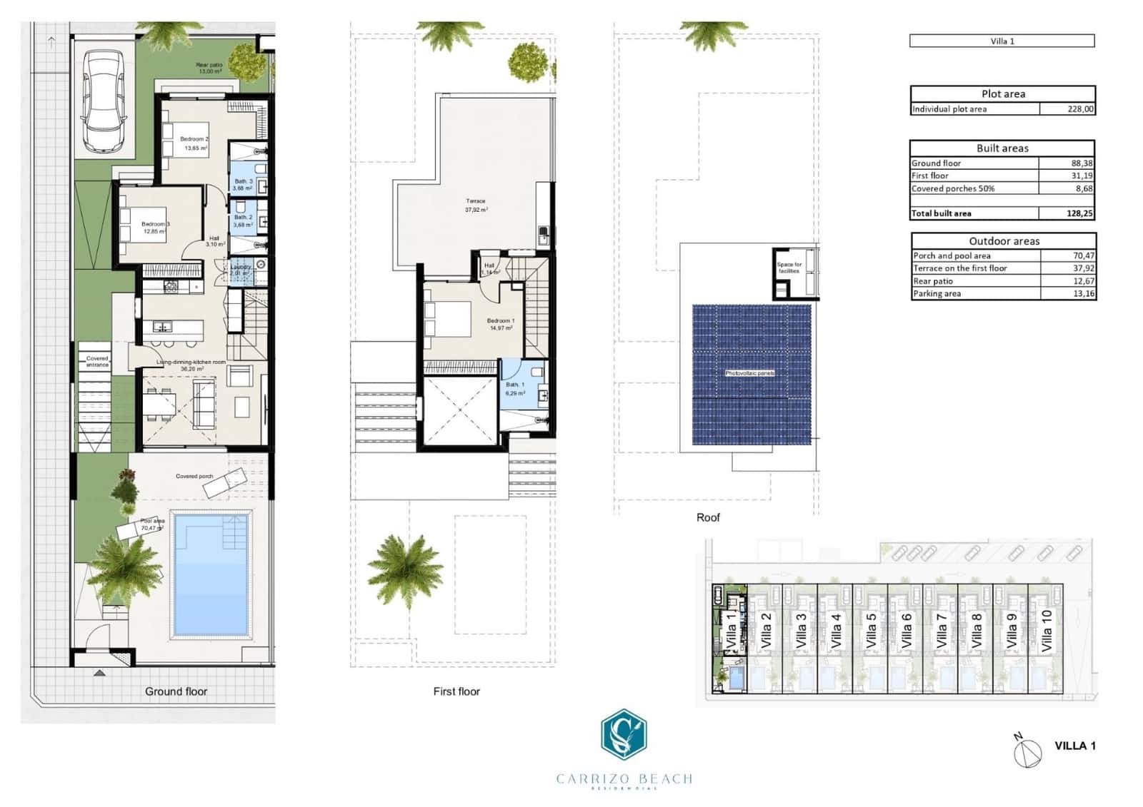 3 soverom Kjedet enebolig til salgs i Los Nietos med svømmebasseng garasje - € 359 900 (Ref: 9676366)