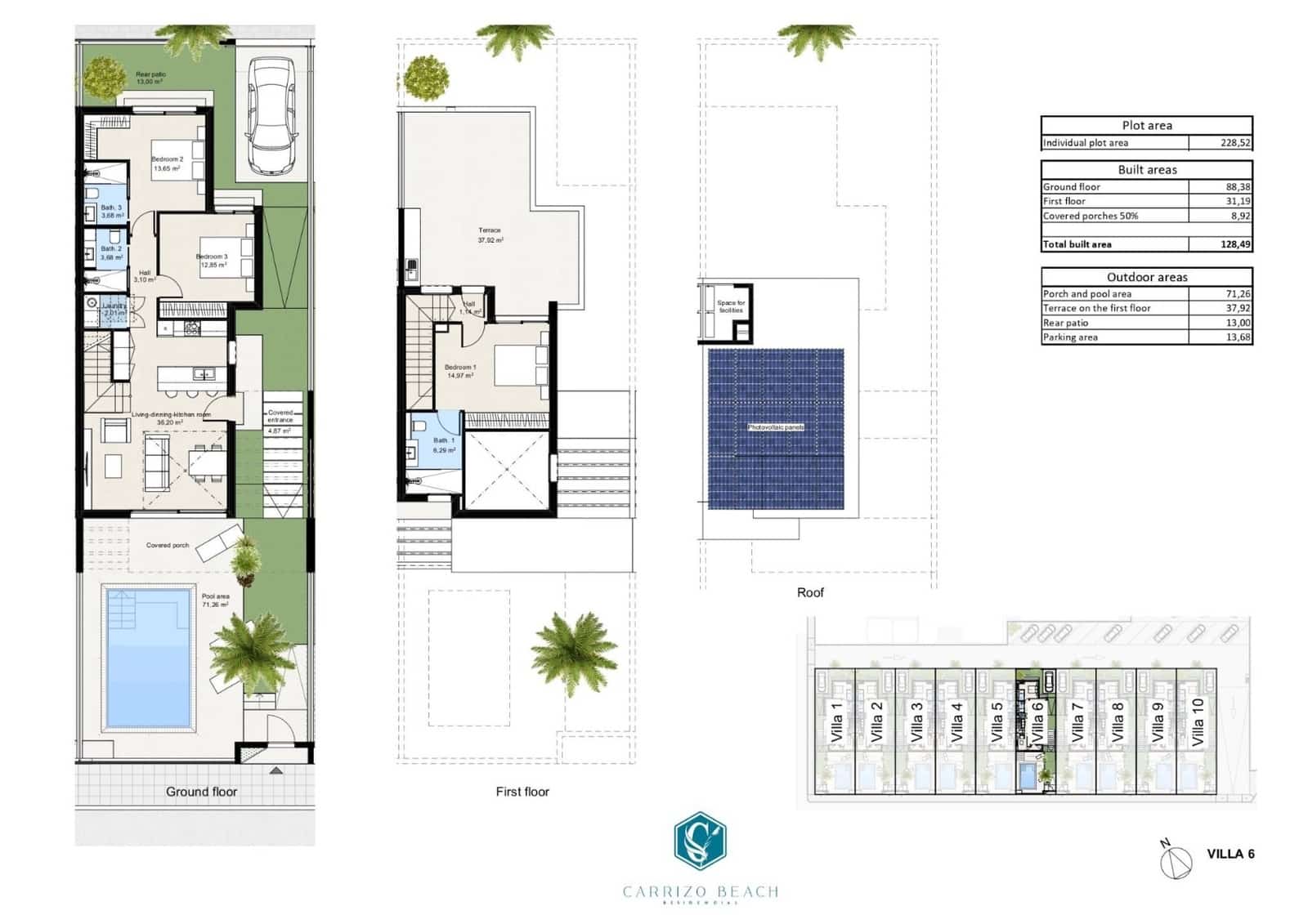 3 soverom Kjedet enebolig til salgs i Los Nietos med svømmebasseng garasje - € 359 900 (Ref: 9676366)