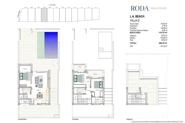 3 soveværelse Villa til salg i Los Narejos, Los Alcázares med swimmingpool garage - € 659.000 (Ref: 9937171)