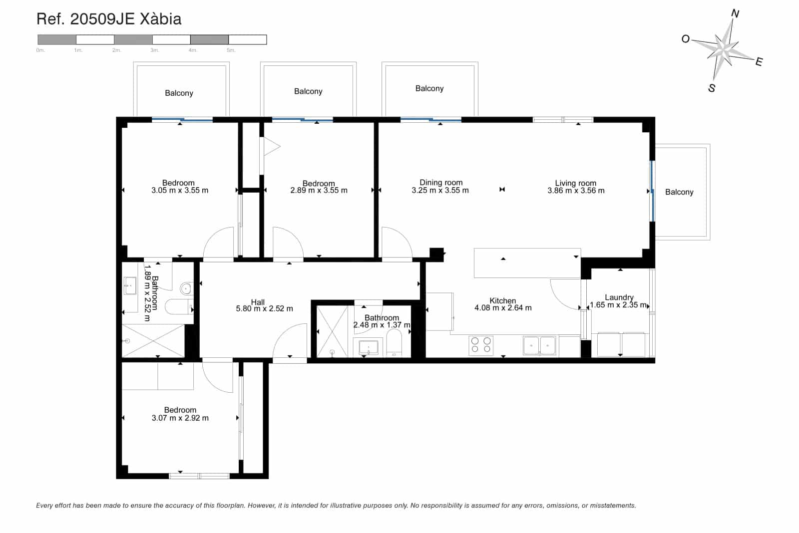 3 quarto Apartamento para venda em Javea / Xabia - 285 000 € (Ref: 10086846)