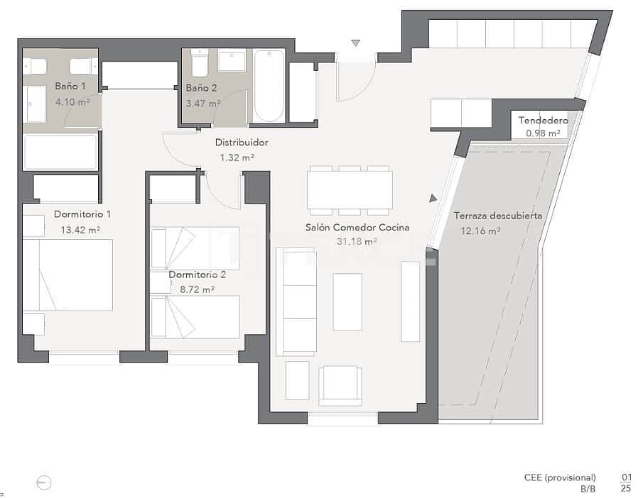 3 slaapkamer Flat te koop in Malaga stad met zwembad - € 537.000 (Ref: 10034786)