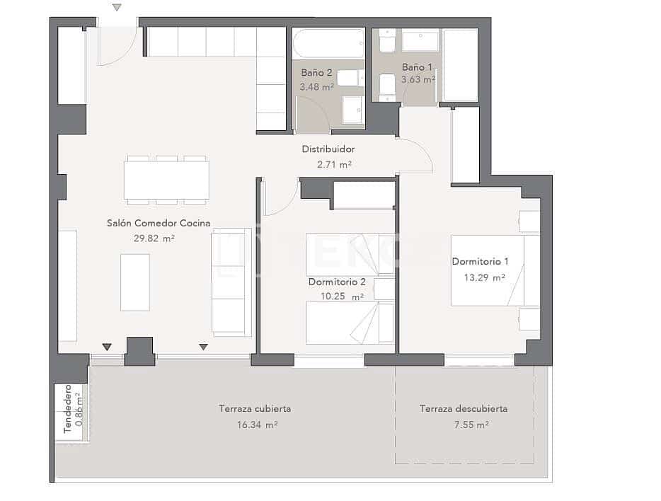 4 slaapkamer Flat te koop in Malaga stad met zwembad - € 542.000 (Ref: 10034787)