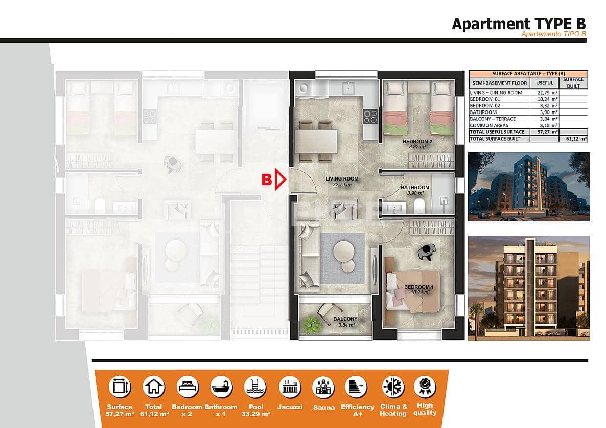 2 sypialnia Mieszkanie na sprzedaż w Torrevieja z basenem - 275 000 € (Ref: 10054509)