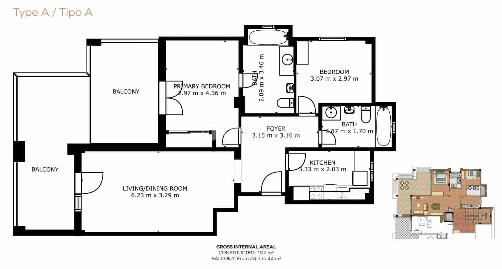2 soverom Leilighet til salgs i Benahavis med svømmebasseng - € 269 000 (Ref: 10085389)